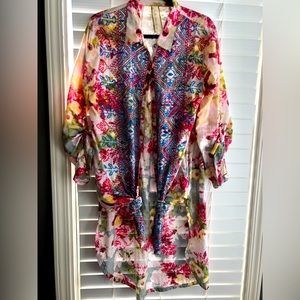 ARATTA Shirt, Sz Large.  FANTASTIC COLORS AND DETAILS!